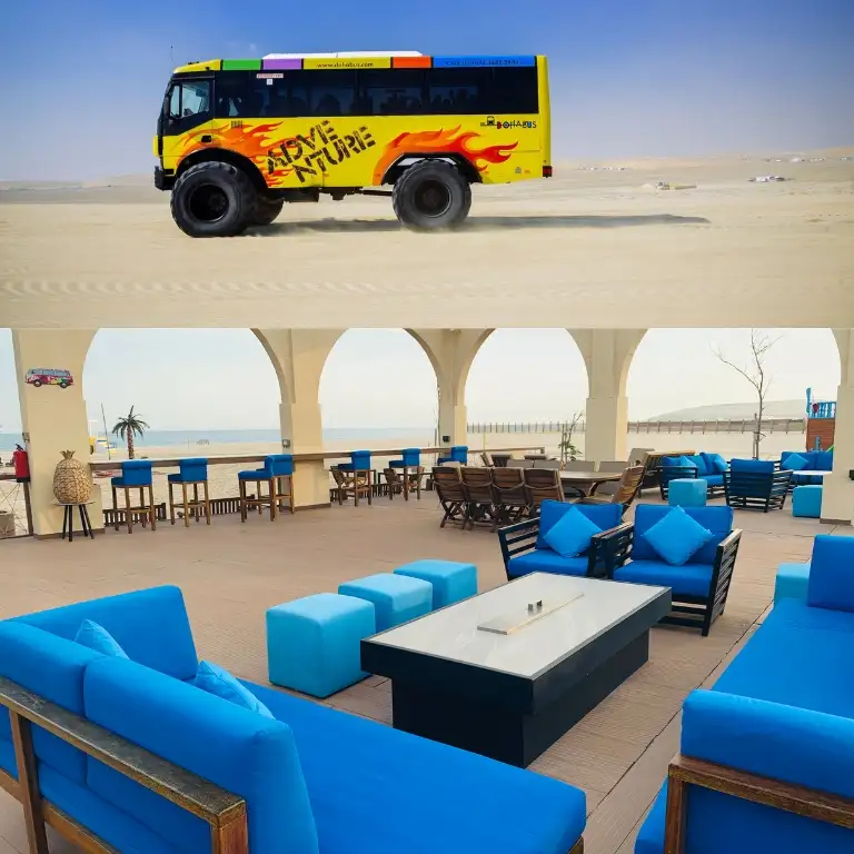 Monster Bus Tour in the Desert with Day Pass at Al Majles Resort