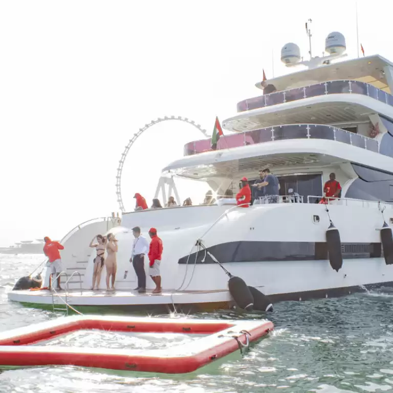 Dubai Harbour Superyacht Experience with Live station & Drinks