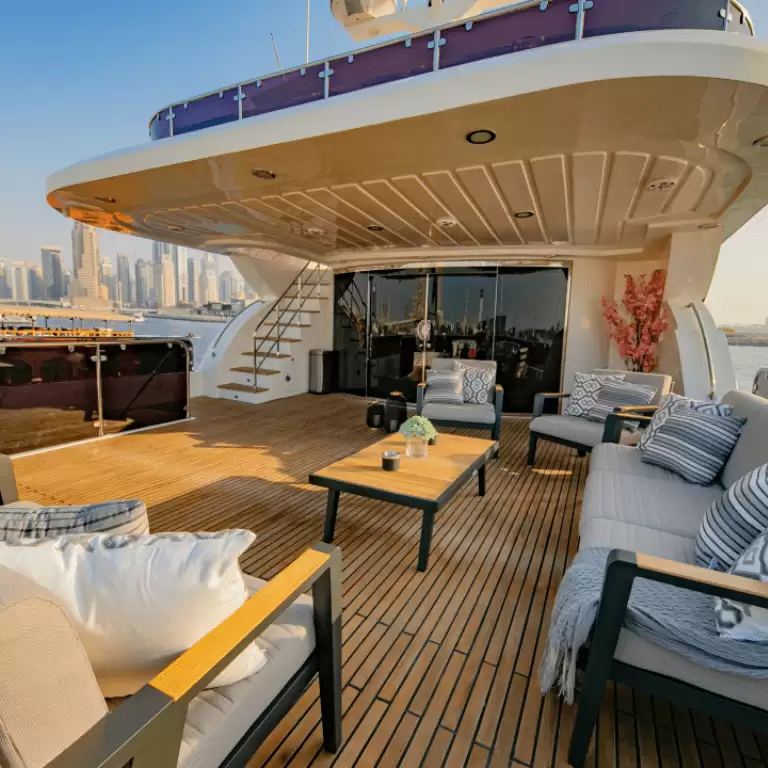 Dubai Harbour Superyacht Experience with Live station & Drinks