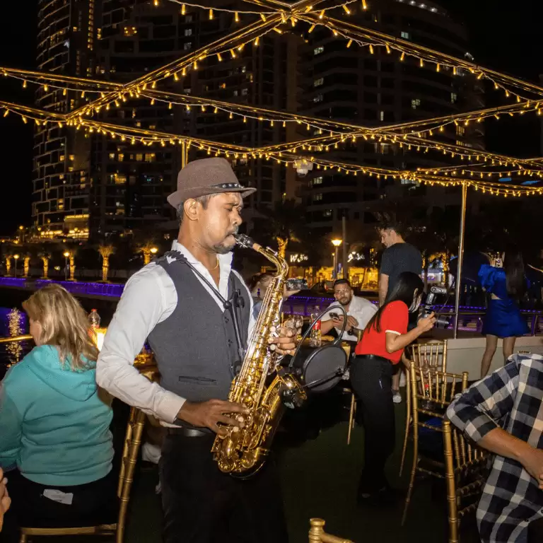 Dubai Marina Dinner Cruise with Live Music & Open Bar