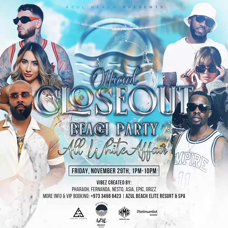 Official Closeout Beach Party at Azul Beach, Bahrain