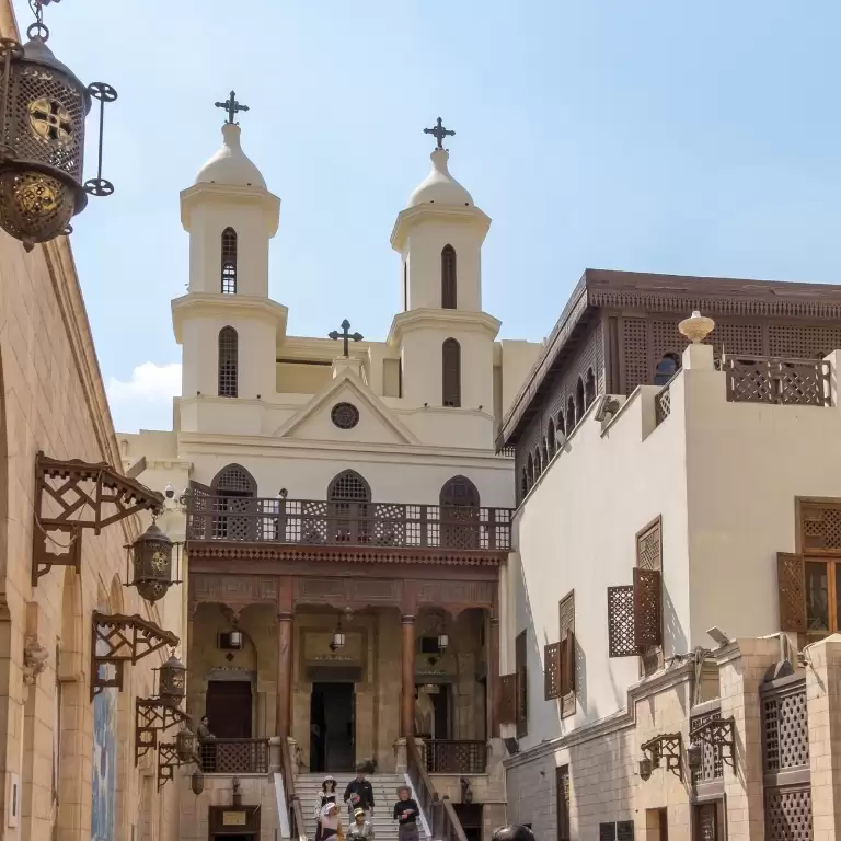 Old Cairo with the hanging church, Coptic Museum, and Sultan Hassan Mosque