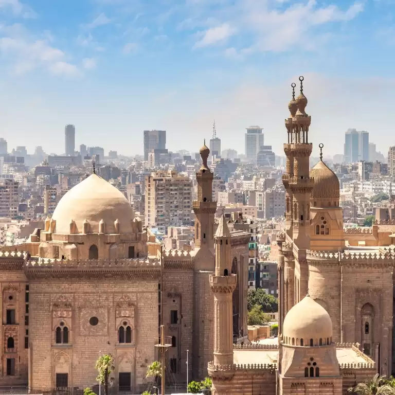 Old Cairo with the hanging church, Coptic Museum, and Sultan Hassan Mosque