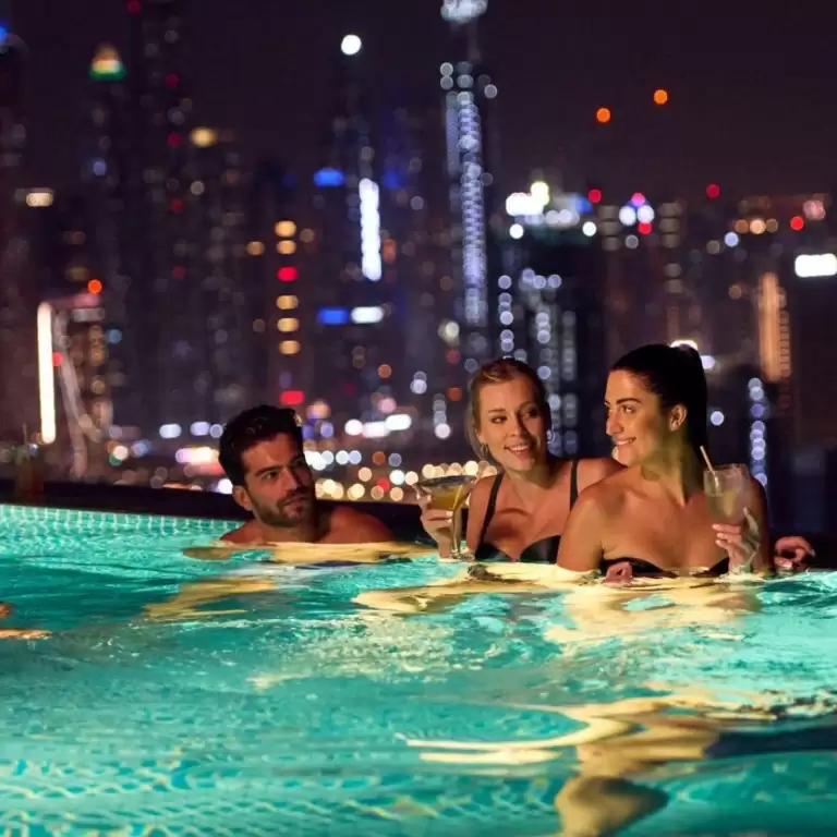 Aura evening pool experience