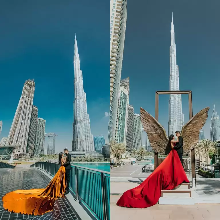 Burj Khalifa Flying Dress Videography Shoot