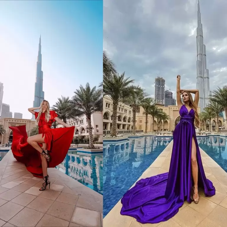 Burj Khalifa Flying Dress Videography Shoot
