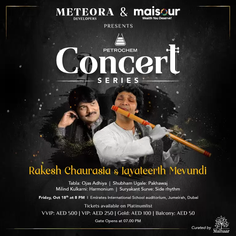 Concert Series Featuring Rakesh Chaurasia and Jayateerth Mevundi in Dubai
