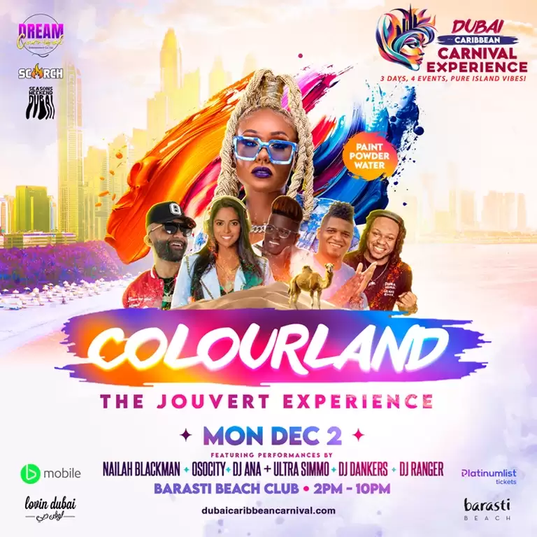 Dubai Caribbean Carnival Presents Colourland Dubai -The Jouvert Experience