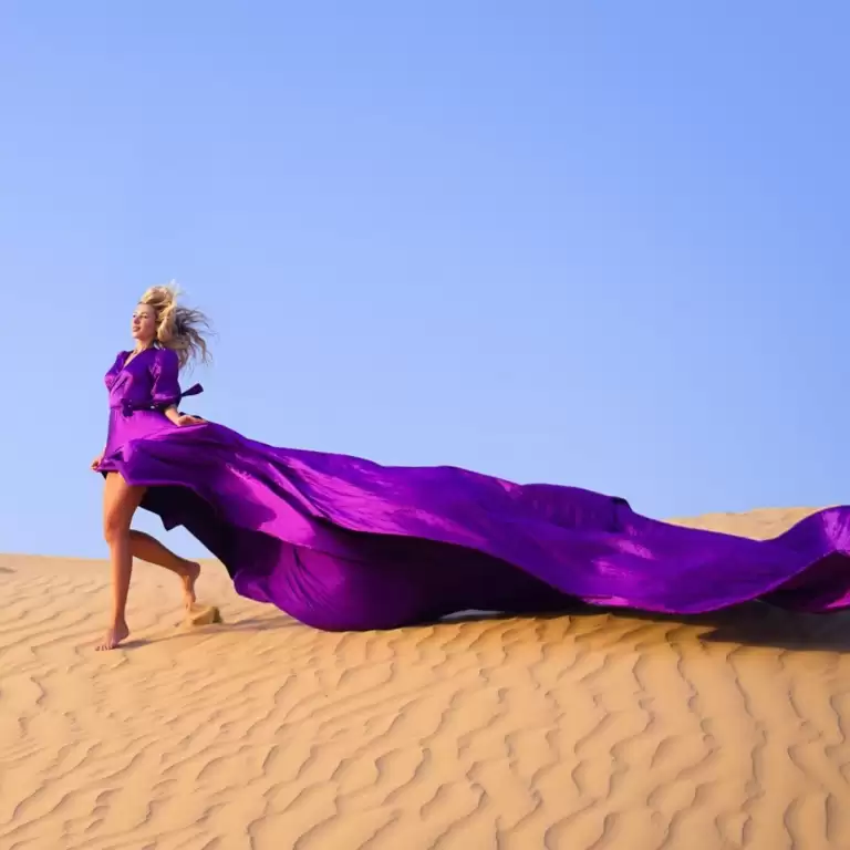 Dubai Desert Flying Dress Videography Tour