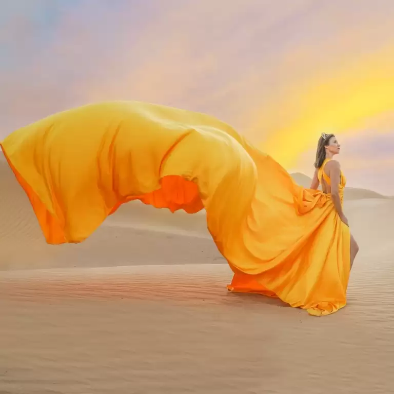 Dubai Desert Flying Dress Videography Tour