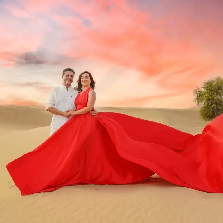 Dubai Desert Flying Dress Videography Tour