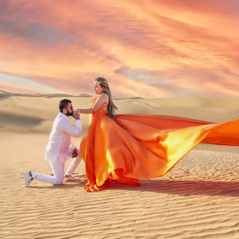 Dubai Desert Flying Dress Videography Tour