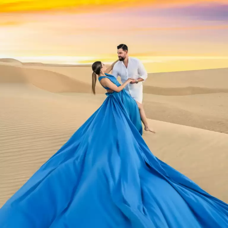 Dubai Desert Flying Dress Videography Tour