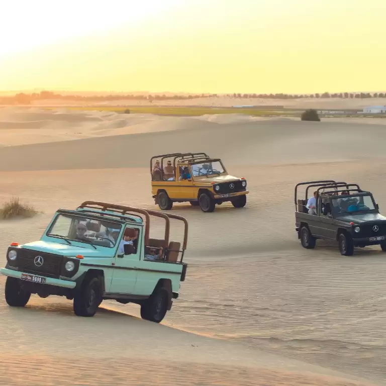 Dubai: Morning Heritage Safari by Vintage G-Class & Al Marmoom Oasis