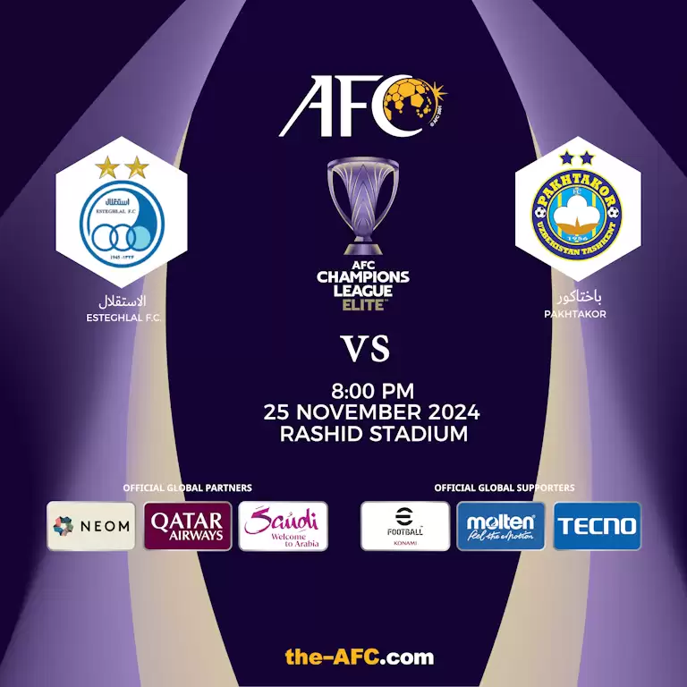 Esteghlal FC (IRN) vs Pakhtakor FC (UZB) - AFC Champions League Elite