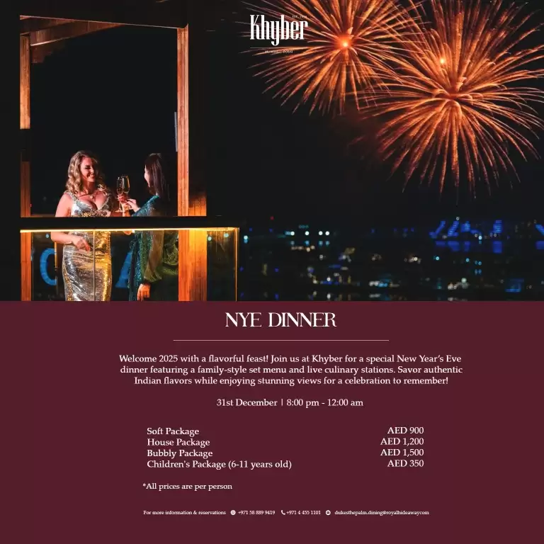 NYE Gala Dinner at Dukes The Palm in Dubai