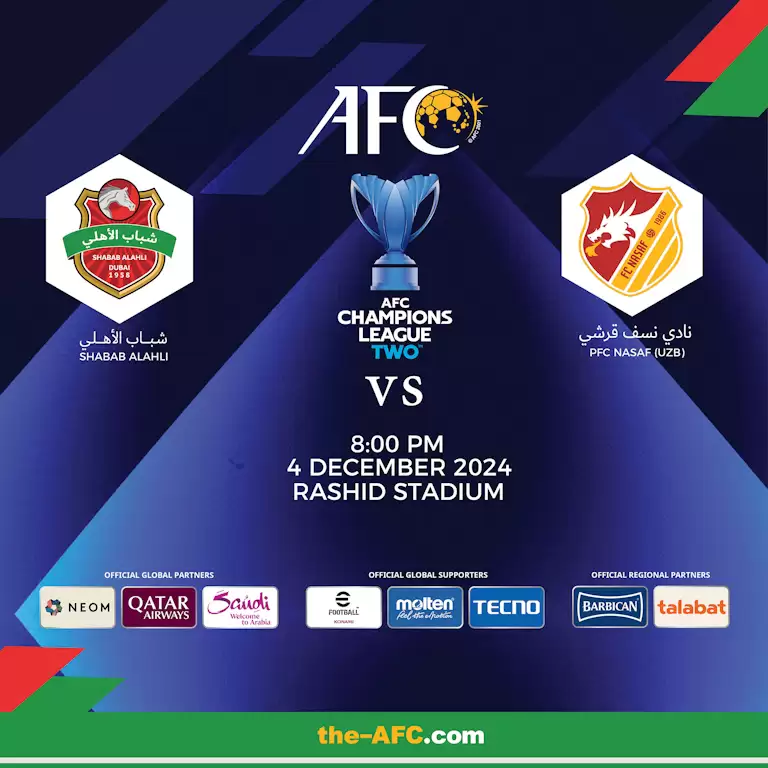Shabab Al Ahli FC (UAE) vs PFC Nasaf (UZB) - AFC Champions League Two