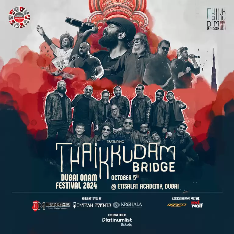 Thaikkudam Bridge Live Concert at Dubai's Onam Fest 2024