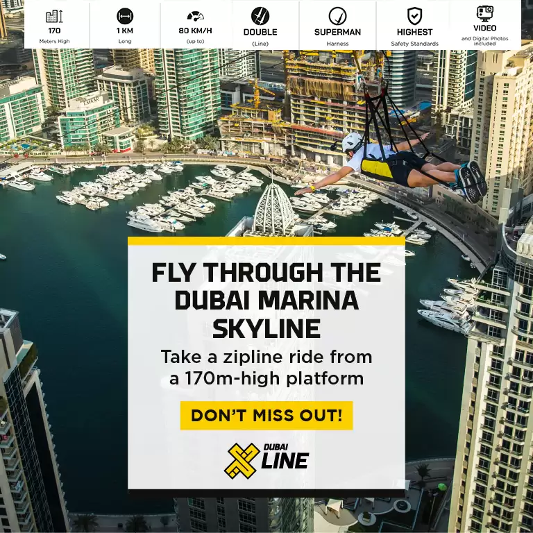 XLine Dubai Marina - The Longest Urban Zipline in The World