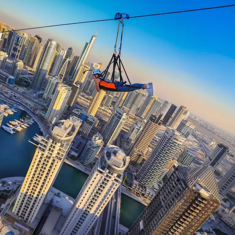 XLine Dubai Marina - The Longest Urban Zipline in The World