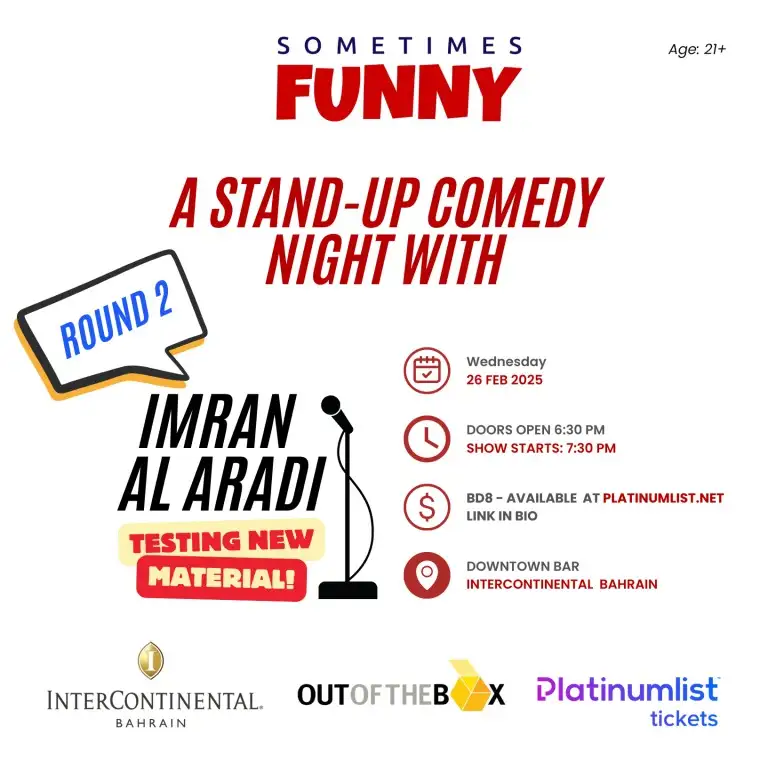 A Comedy Night With Imran Al Aradi – Round 2 At The InterContinental Hotel Bahrain