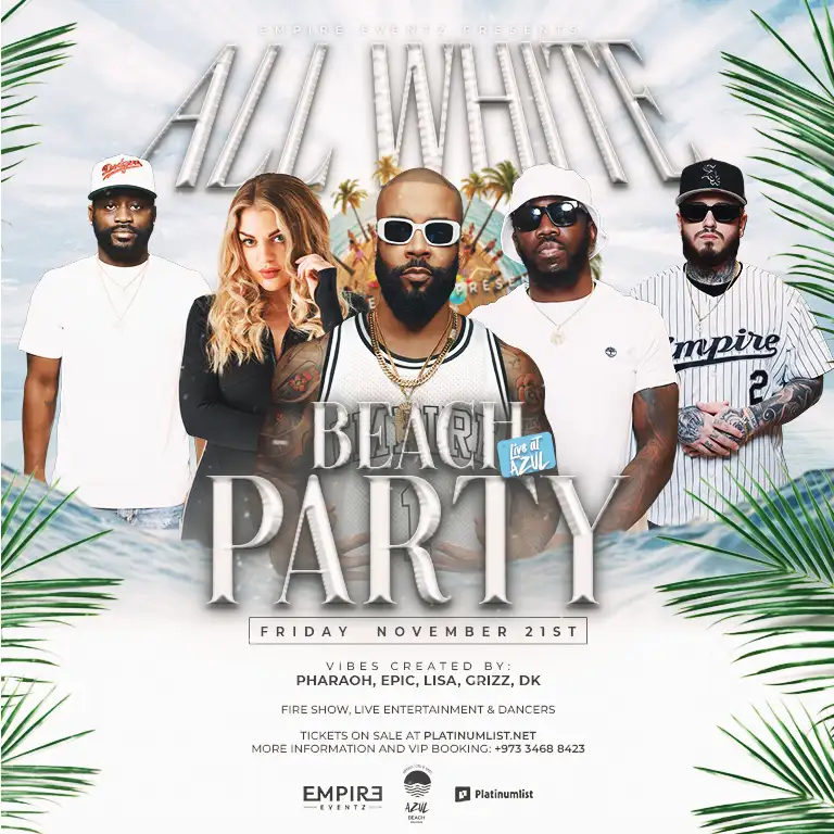 All White Beach Party live at Azul Beach, Bahrain