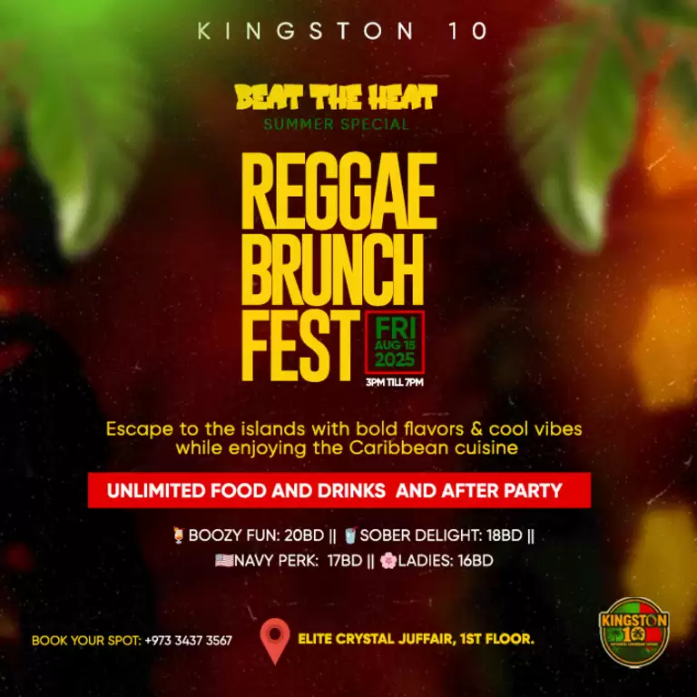 Beat the Heat Reggae Brunch Fest at Kingston 10, Bahrain