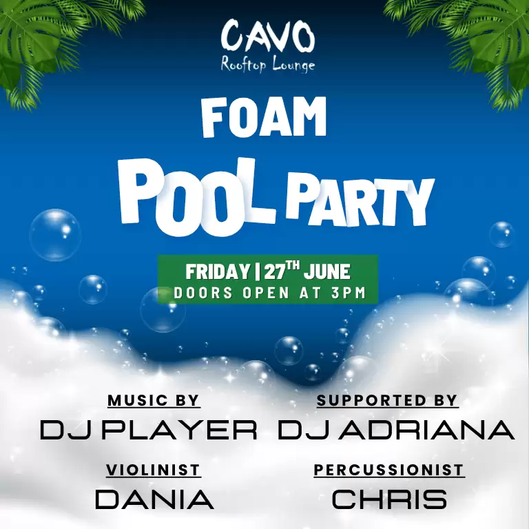 Foam Pool Party at Cavo Rooftop Bahrain