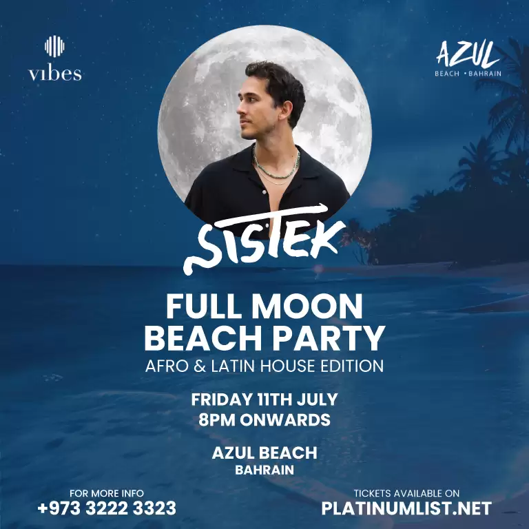Full Moon Beach Party Featuring Sistek at Azul Beach, Bahrain