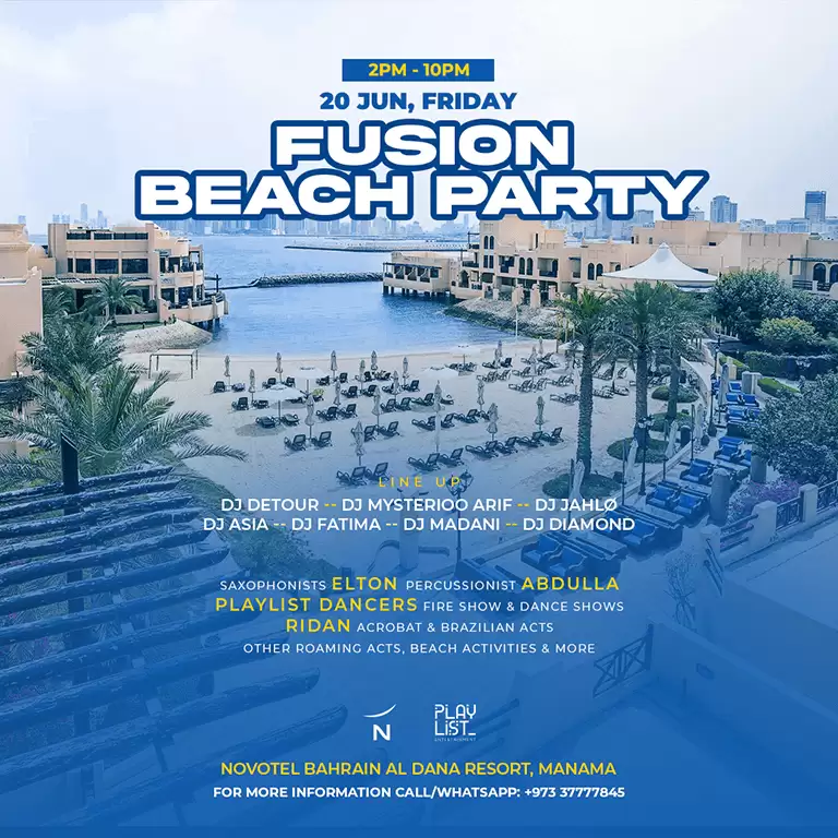Fusion Beach Party at Novotel Bahrain Al Dana Resort in Manama