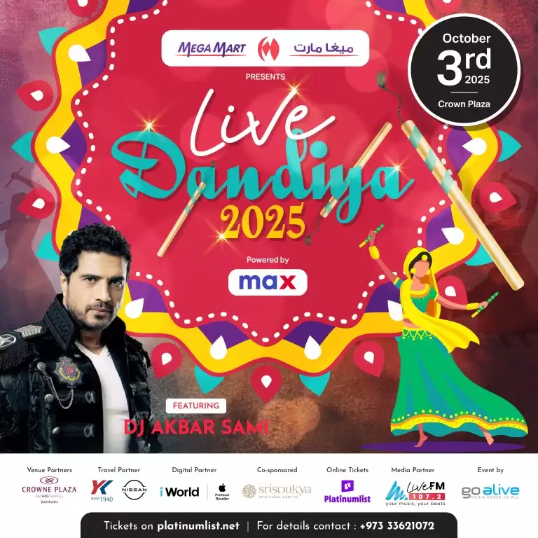 Live Dandiya 2025 at Crowne Plaza, Bahrain
