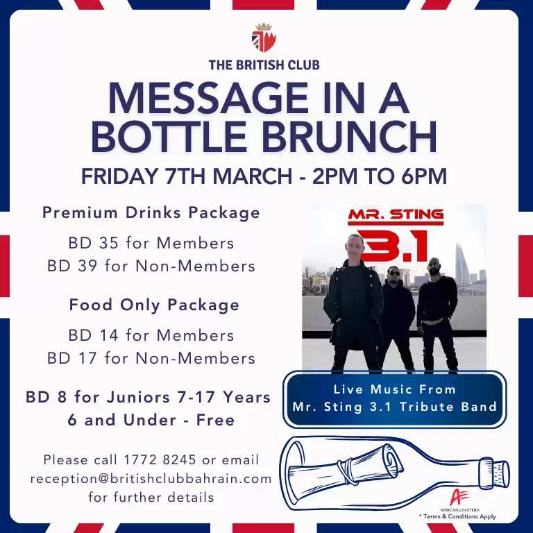 Message in a Bottle Brunch at The British Club