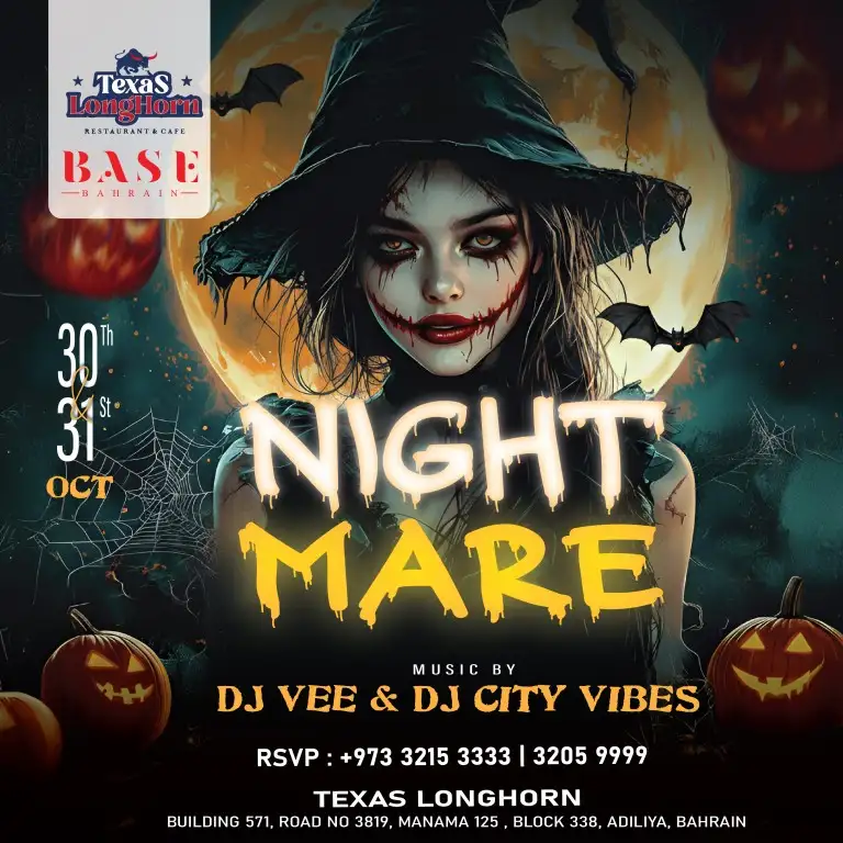 Nightmare Halloween Party at Texas Longhorn, Bahrain