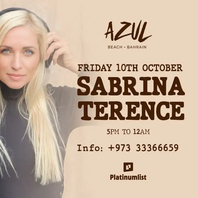 Sabrina Terence live at Azul Beach, Bahrain