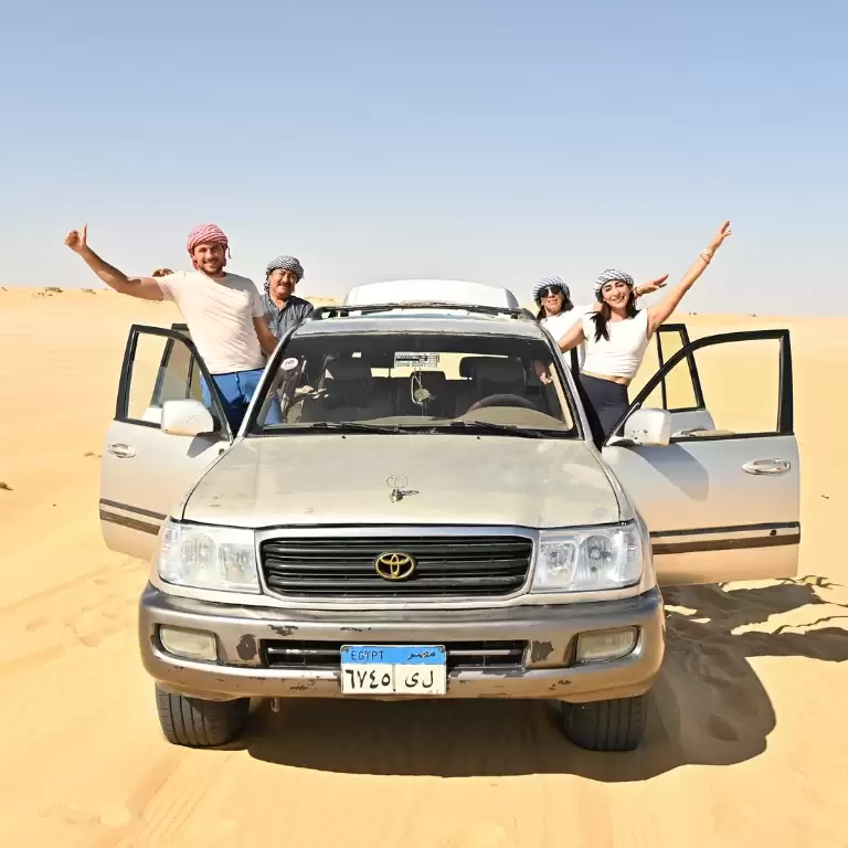 From Cairo: 4x4 Desert Safari with Sandboarding, Camel Ride, Magic Lake, and Lunch