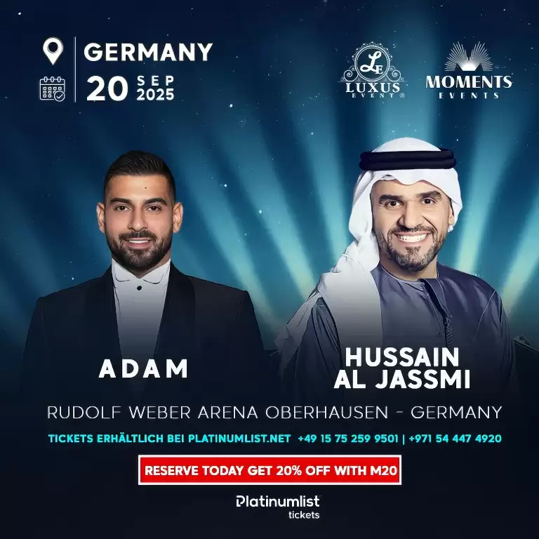 Hussain Al Jassmi & Adam Live at Rudolf Weber Arena in Oberhausen, Germany