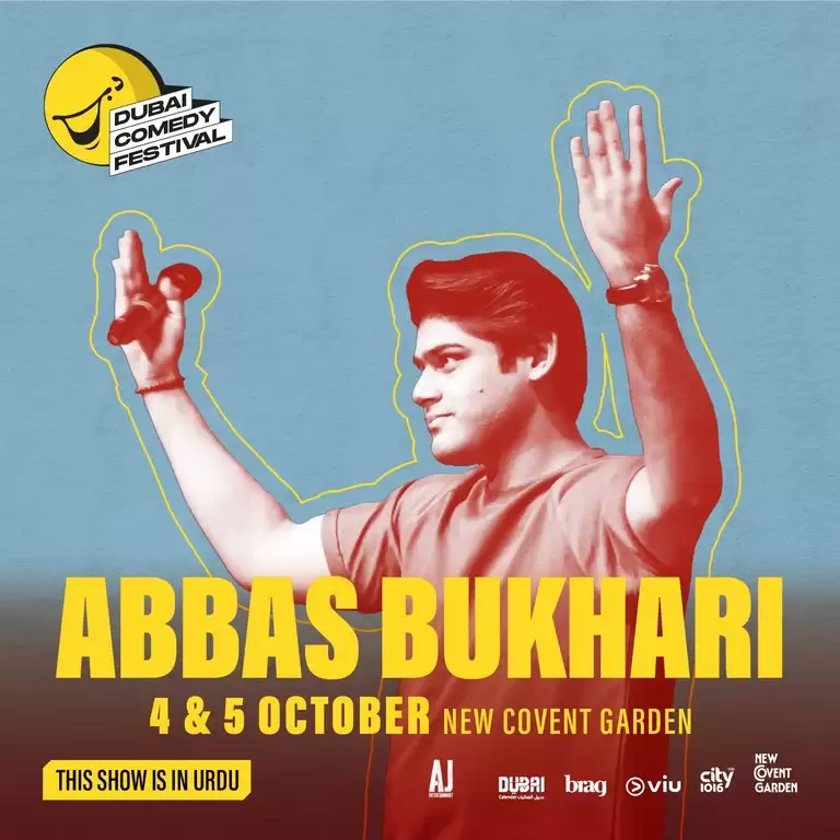 Abbas Bukhari Dubai Komedi Festivali Playhouse Stüdyo Tiyatrosu, Emirates Alışveriş Merkezi'nde Canlı