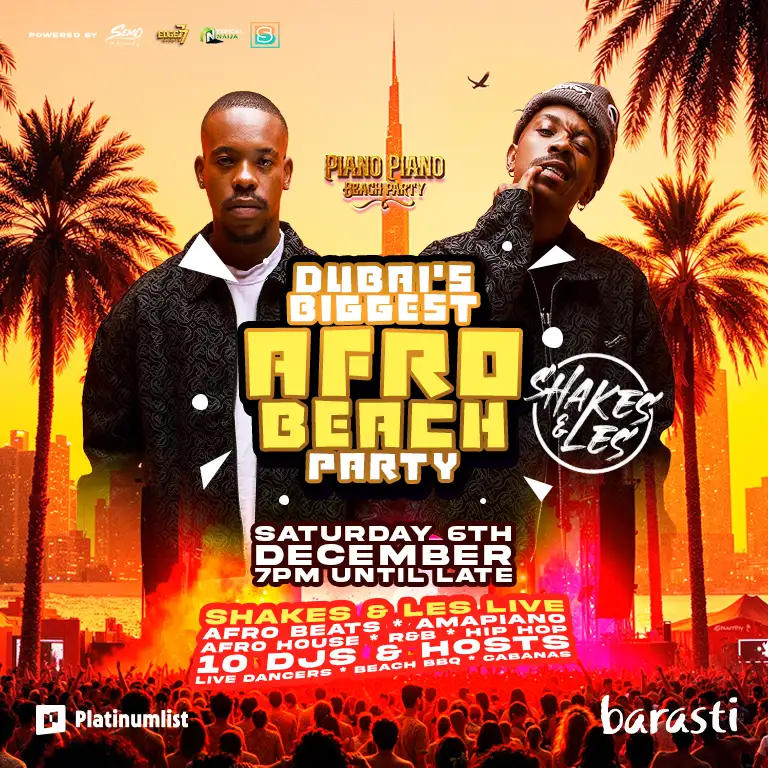 Afro Beach DXB - Shakes & Les Live at Barasti in Dubai