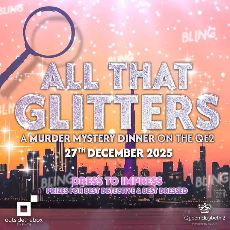 क्यूई2 पर ऑल दैट ग्लिटर्स मर्डर मिस्ट्री डाइनिंग अनुभव