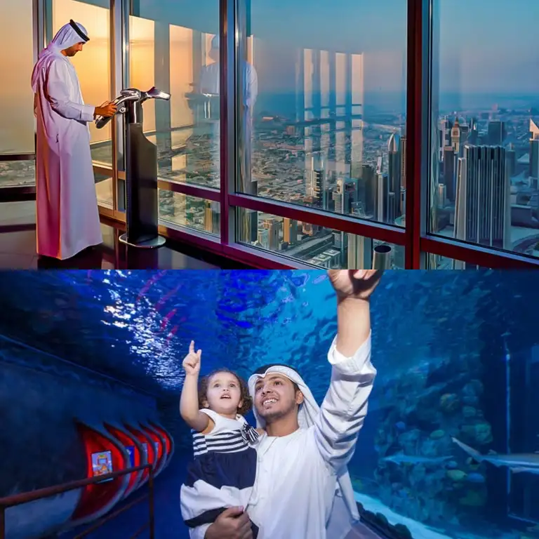 En Üstte, Burj Khalifa ve Dubai Akvaryumu