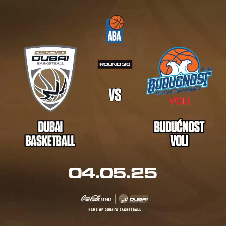 Dubai Basketball vs Buducnost Voli at Coca-Cola Arena in Dubai