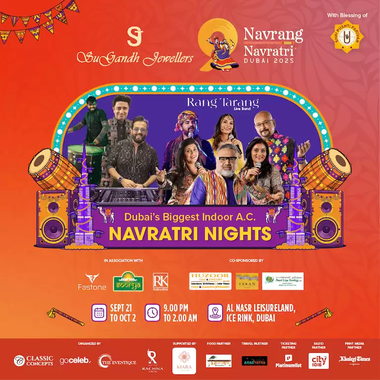 Navrang Navratri 2025 – Dubai’s Biggest Indoor AC Garba Celebration!