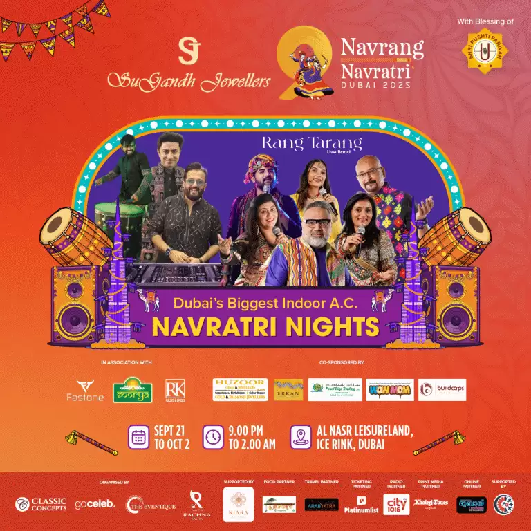Navrang Navratri 2025 – Dubai’s Biggest Indoor AC Garba Celebration!