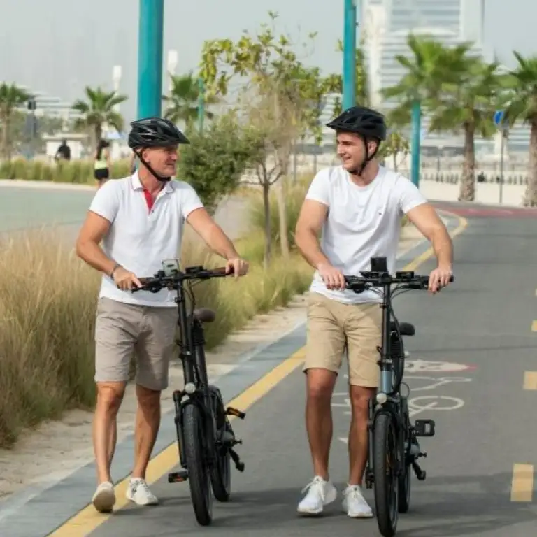 Премиальное путешествие на электровелосипеде - от городской панорамы Дубая до пляжа