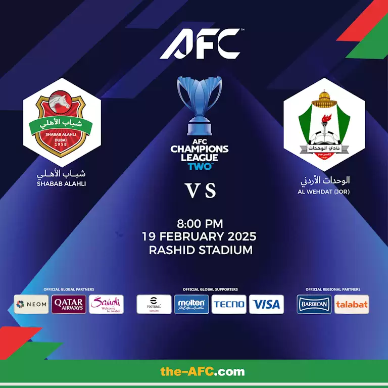 Shabab Al Ahli FC (UAE) vs Al Wehdat SC (JOR) - AFC Champions League Two