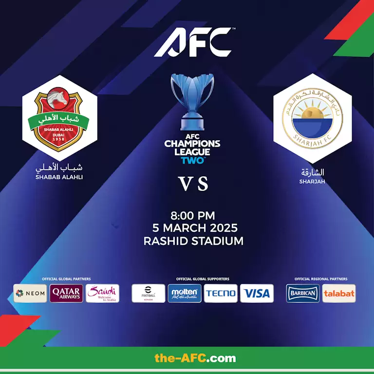 Shabab Al Ahli FC (UAE) vs Sharjah FC (UAE) - AFC Champions League Two