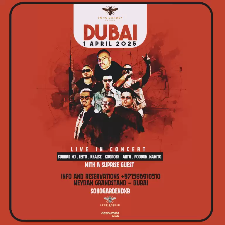 Sohrab MJ, Behzad Leito and more live at Soho Garden Meydan in Dubai