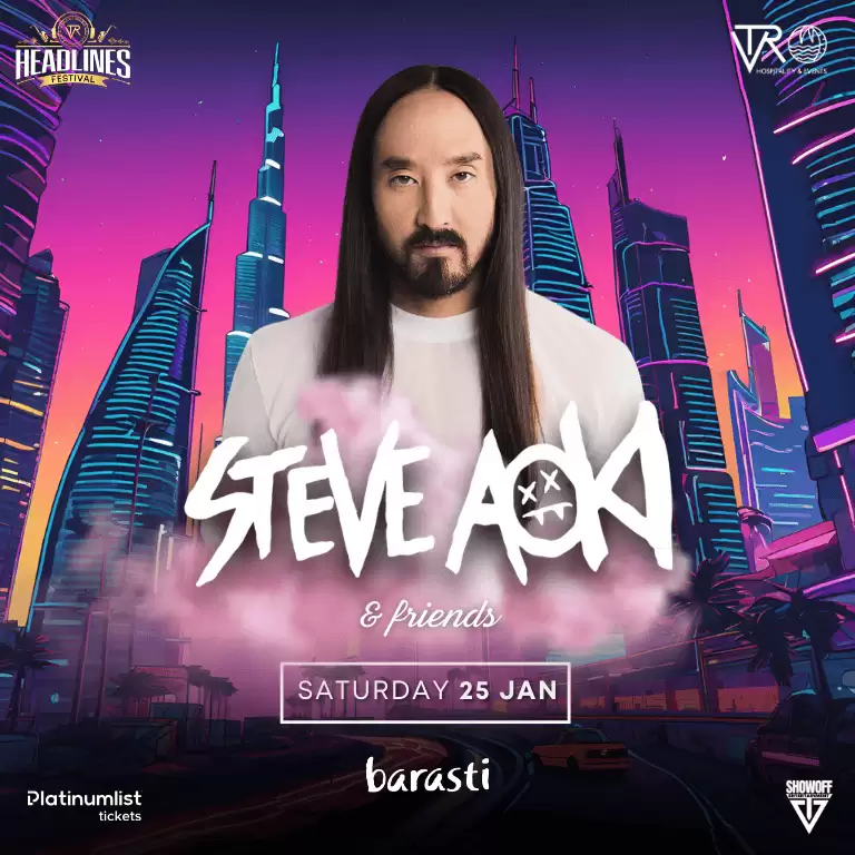 Steve Aoki at Barasti Beach in Dubai