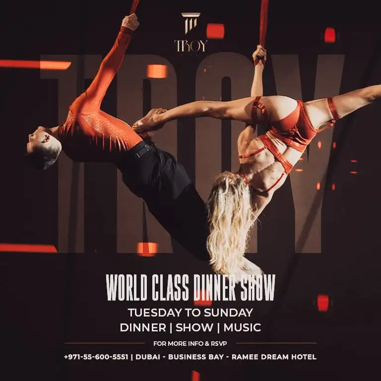 Friday & Saturday Dinner Show at Troy in Dubai