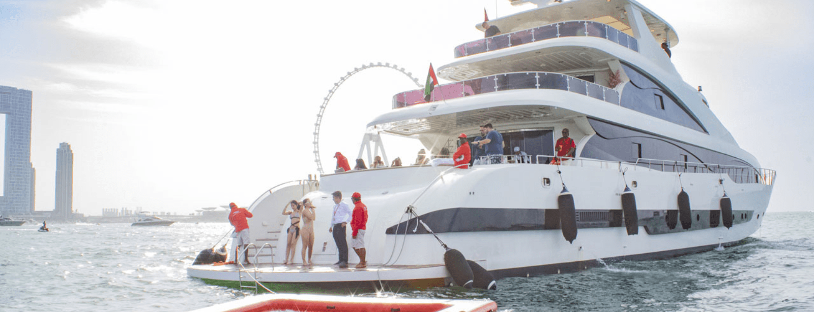 Dubai Harbour Superyacht Experience with Live station & Drinks
